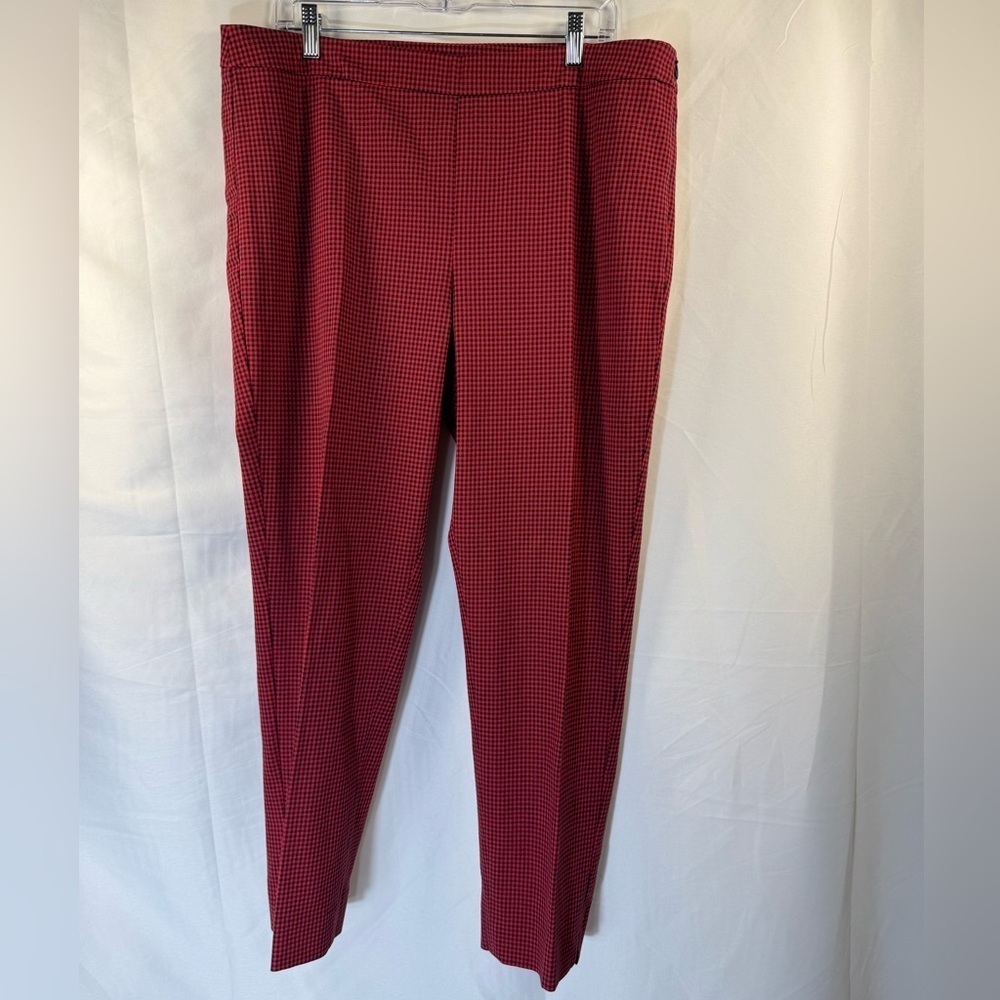 Talbots Chatham Ankle Checkered Red & Black Pants 16